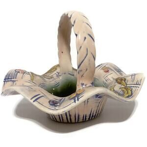 Hull Pottery T8 Blossom Flite Basket Vintage1955 9.25" x 7"